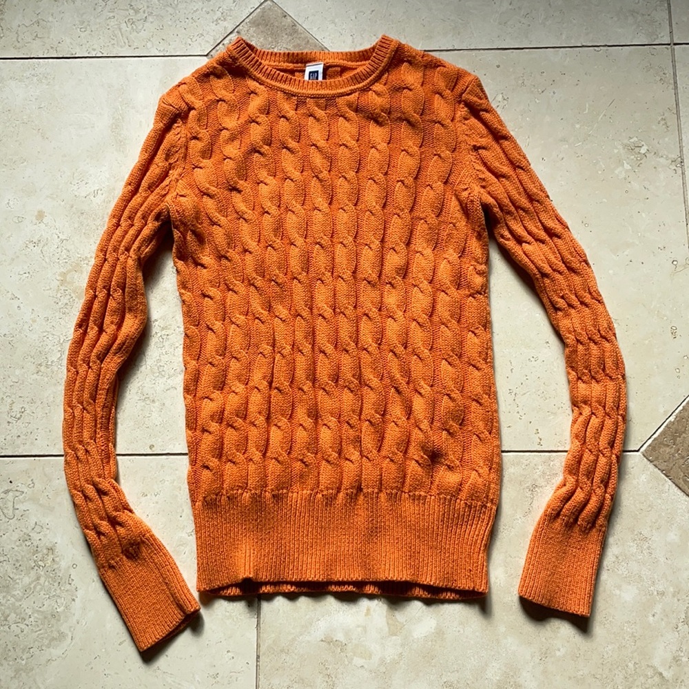 GAP Orange Cable Knit Sweater